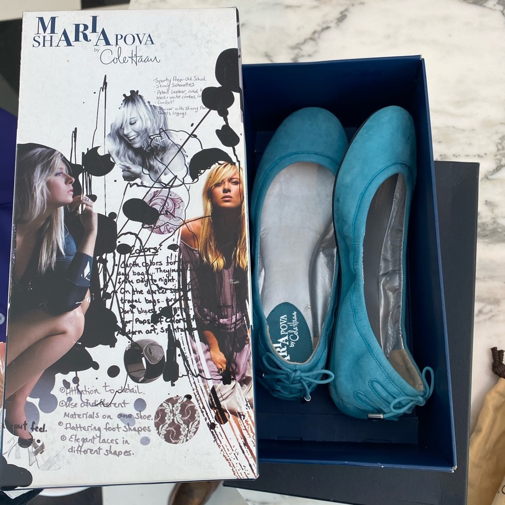 Cole haan Maria sharpova flats in teal color